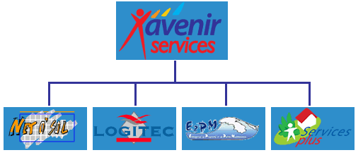 Organigramme de la holding Avenir Services